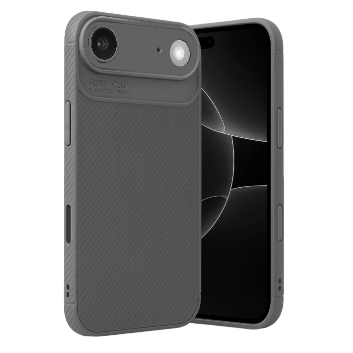 Mey İthalat®   iPhone 17 Air Auto Focus Karbon Kapak - Gri