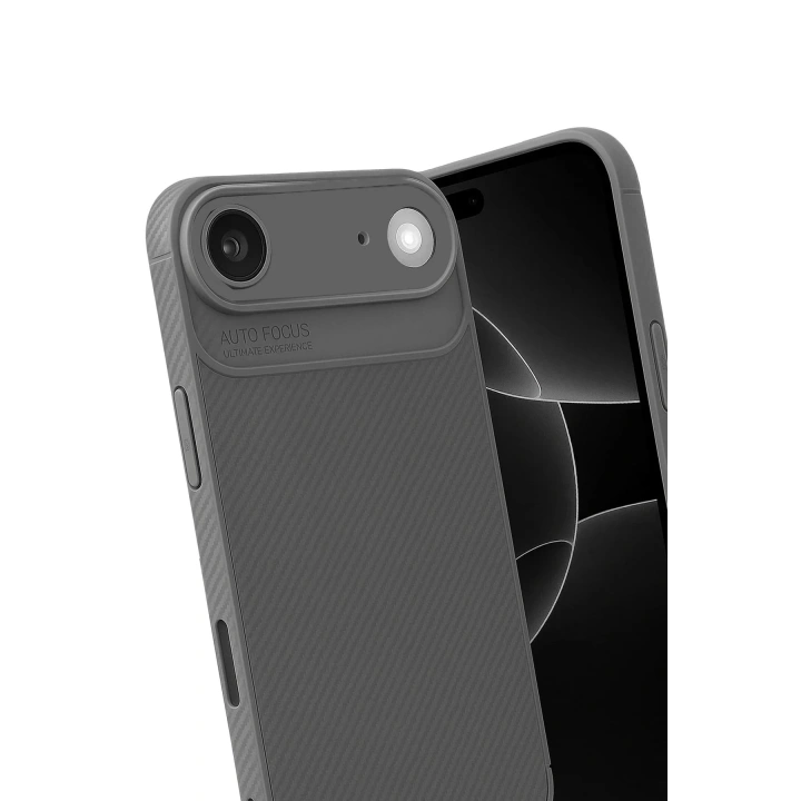 Mey İthalat®   iPhone 17 Air Auto Focus Karbon Kapak - Gri