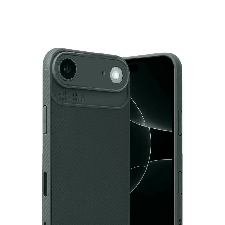 Mey İthalat®   iPhone 17 Air Auto Focus Karbon Kapak - Koyu Yeşil