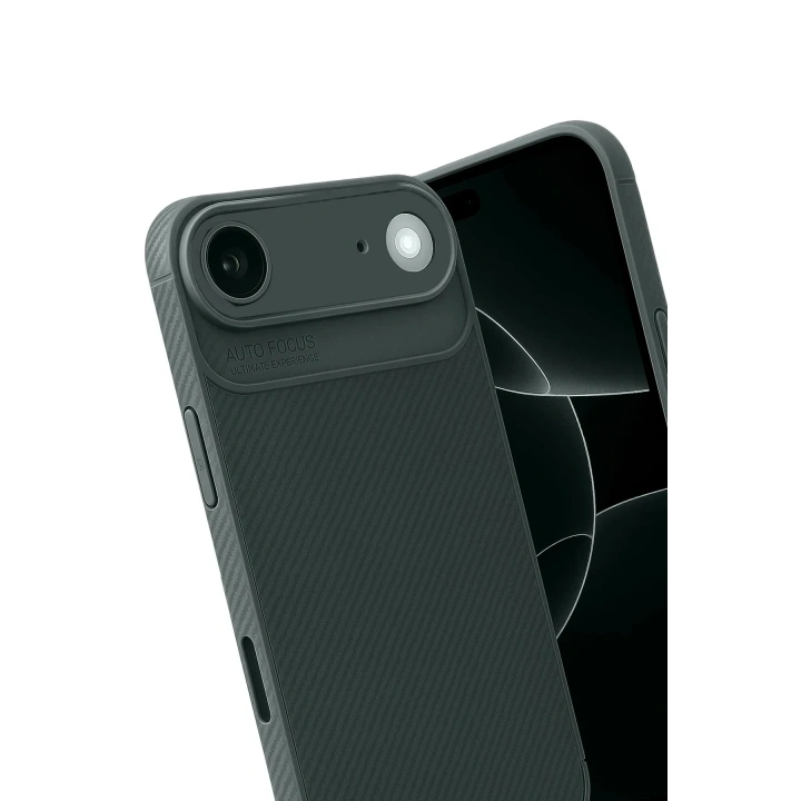Mey İthalat®   iPhone 17 Air Auto Focus Karbon Kapak - Koyu Yeşil