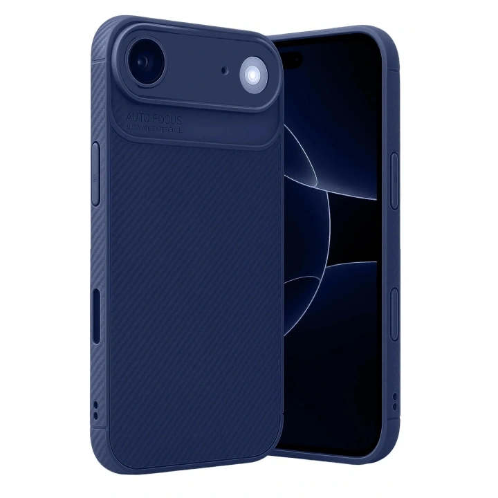 Mey İthalat®   iPhone 17 Air Auto Focus Karbon Kapak - Lacivert