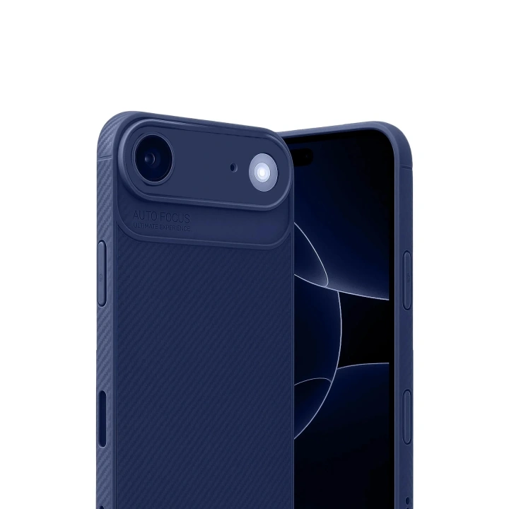 Mey İthalat®   iPhone 17 Air Auto Focus Karbon Kapak - Lacivert
