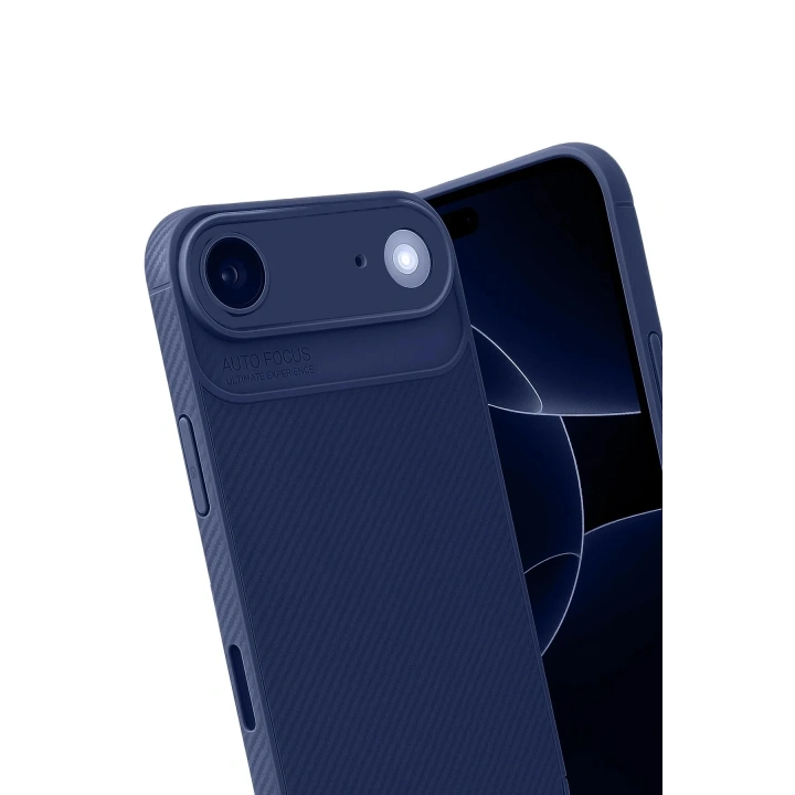 Mey İthalat®   iPhone 17 Air Auto Focus Karbon Kapak - Lacivert