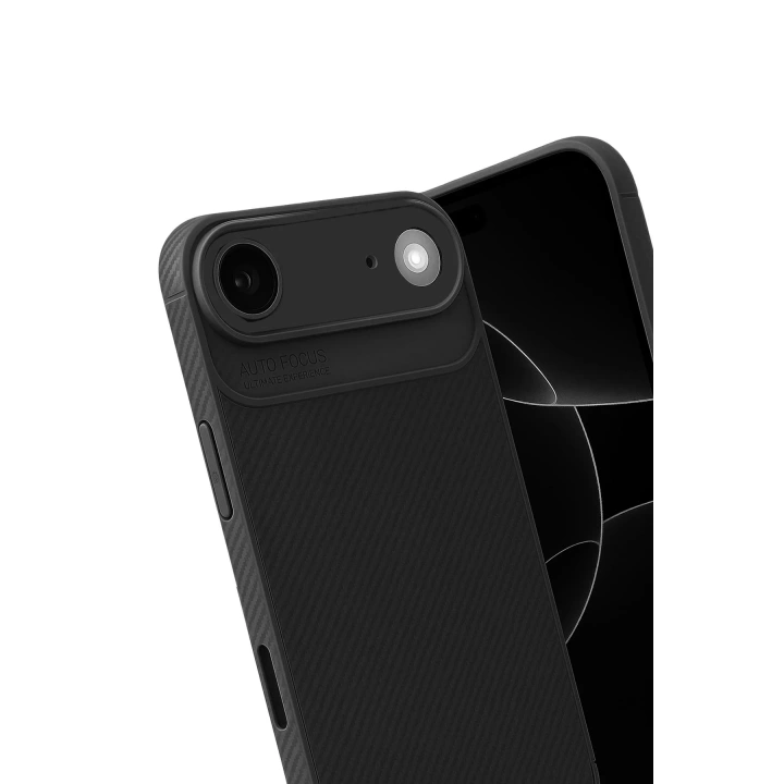 Mey İthalat®   iPhone 17 Air Auto Focus Karbon Kapak - Siyah