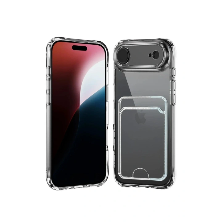 Mey İthalat®   iPhone 17 Air Kart Şeffaf Silikon - Şeffaf