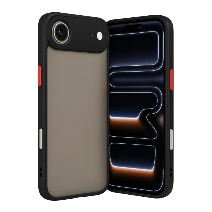 Mey İthalat®  iPhone 17 Air Kılıf Montreal Silikon Kapak - Siyah