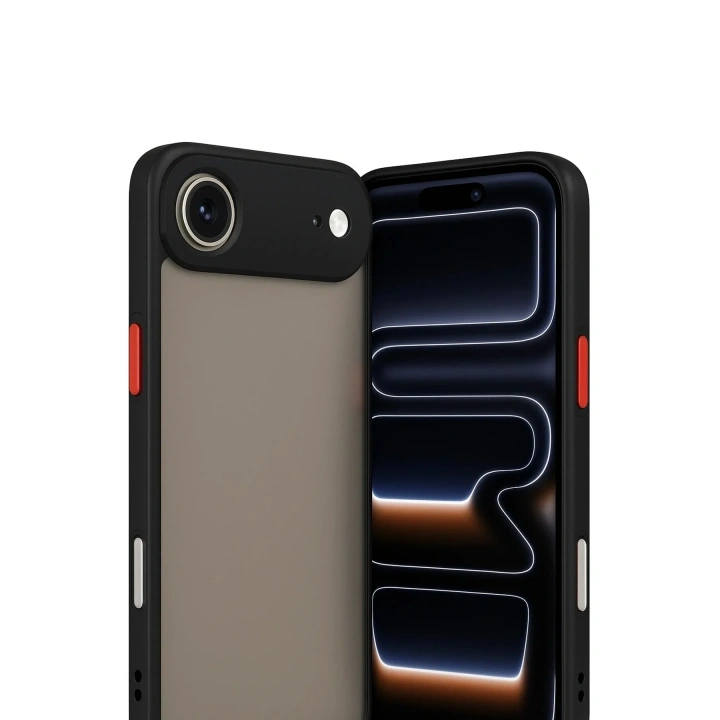 Mey İthalat®  iPhone 17 Air Kılıf Montreal Silikon Kapak - Siyah