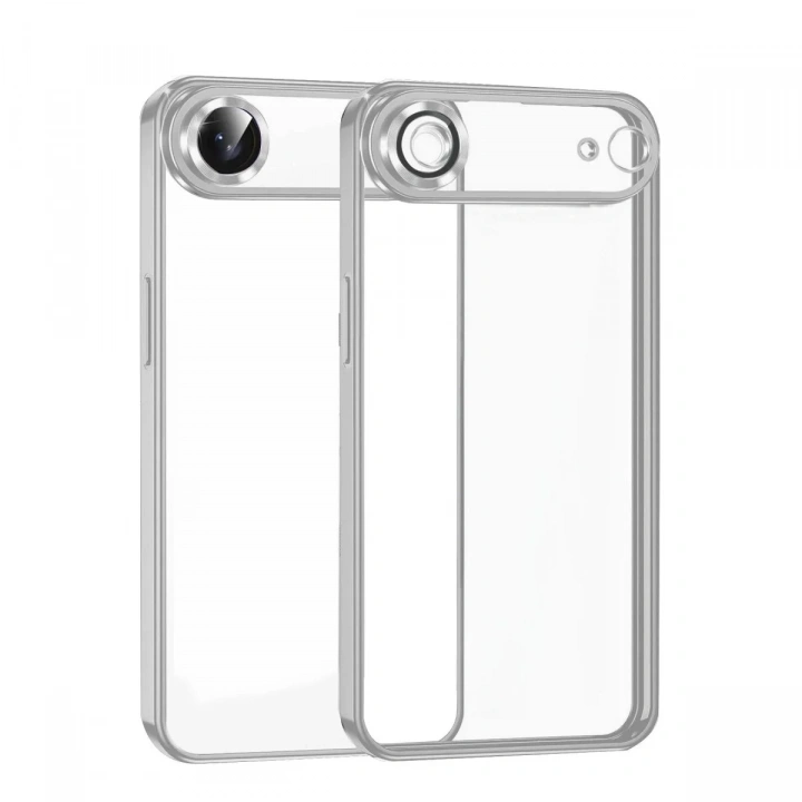 Mey İthalat®   iPhone 17 Air  Lensli Silikon - Gümüş