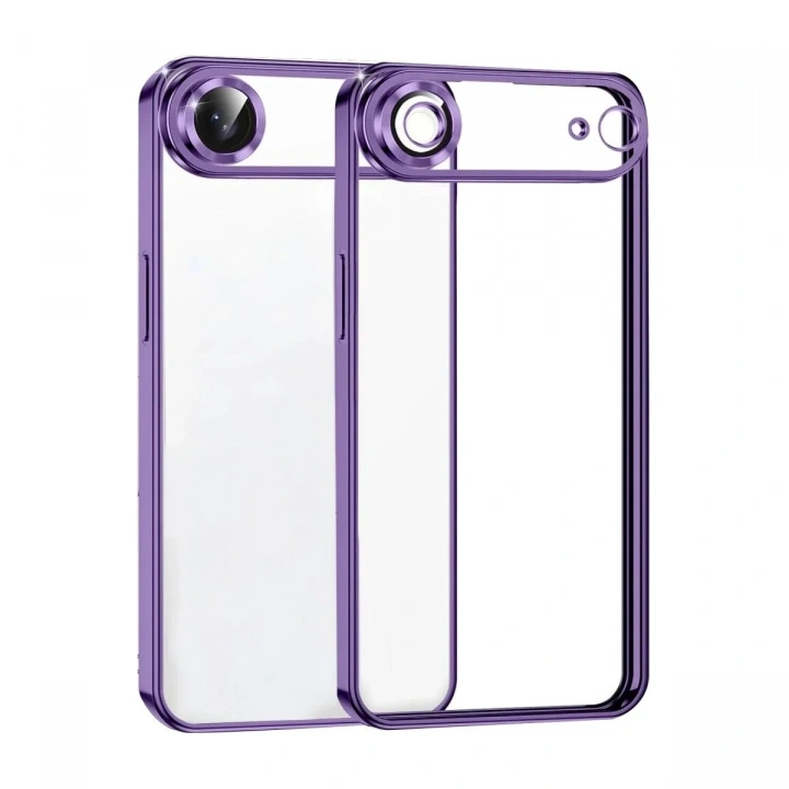 Mey İthalat®   iPhone 17 Air  Lensli Silikon - Mor