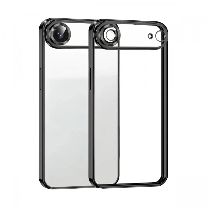 Mey İthalat®   iPhone 17 Air  Lensli Silikon - Siyah