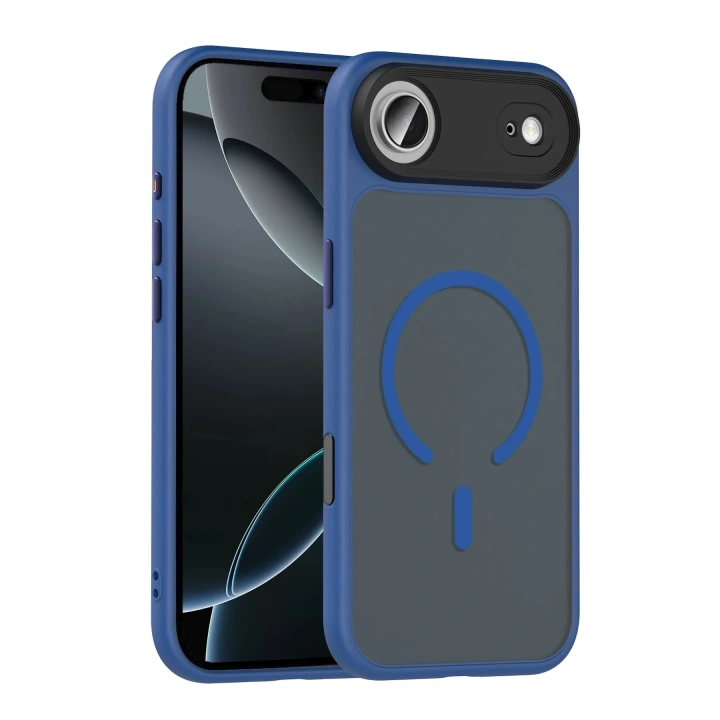 Mey İthalat®   iPhone 17 Air Megane Magsafe Kapak - Lacivert