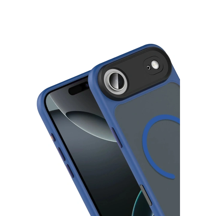 Mey İthalat®   iPhone 17 Air Megane Magsafe Kapak - Lacivert
