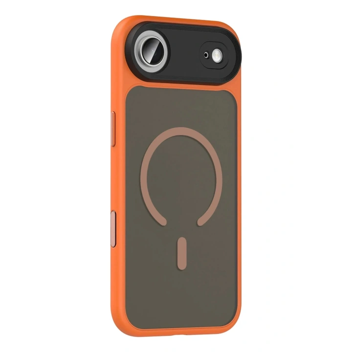 Mey İthalat®   iPhone 17 Air Megane Magsafe Kapak - Turuncu