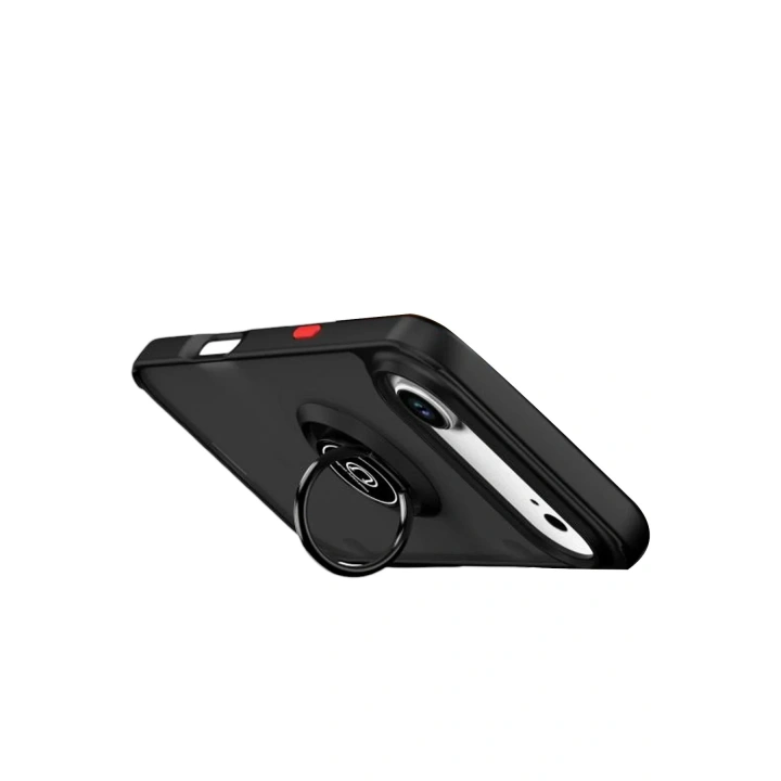 Mey İthalat®   iPhone 17 Air Montreal Yüzüklü Silikon Kapak - Siyah