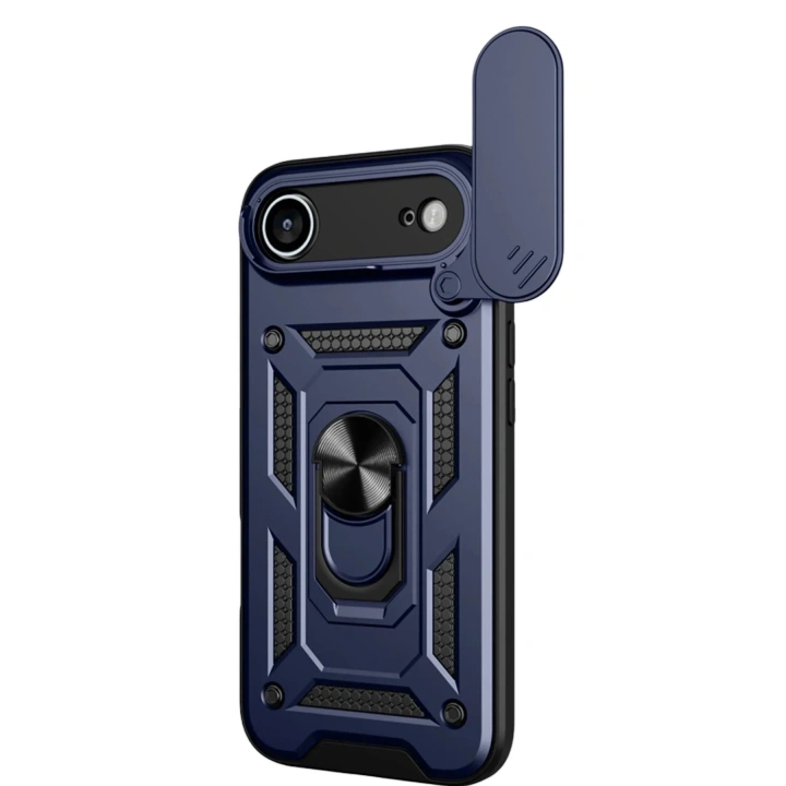Mey İthalat®   iPhone 17 Air Pars Lens Yüzüklü Silikon - Lacivert