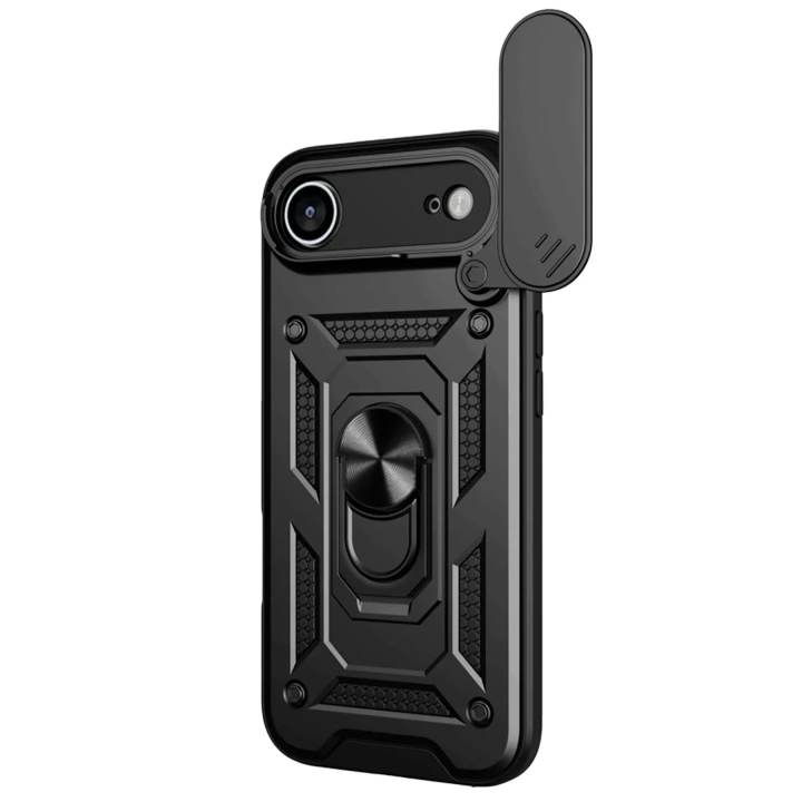 Mey İthalat®   iPhone 17 Air Pars Lens Yüzüklü Silikon - Siyah