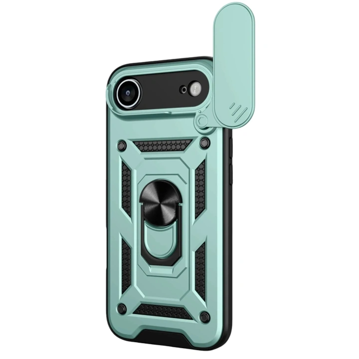 Mey İthalat®   iPhone 17 Air Pars Lens Yüzüklü Silikon - Yeşil