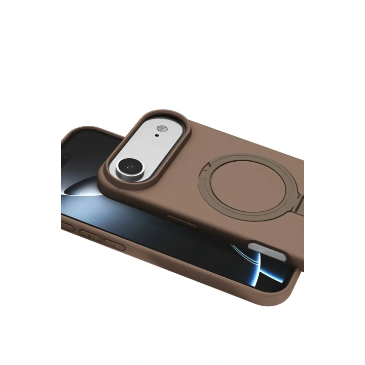 Mey İthalat®   iPhone 17 Air Regal Magsafe Standlı Kapak - Çöl Titanyum