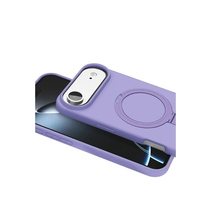 Mey İthalat®   iPhone 17 Air Regal Magsafe Standlı Kapak - Lila