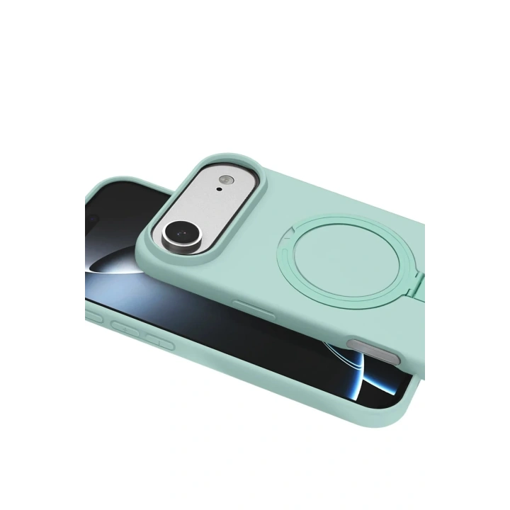 Mey İthalat®   iPhone 17 Air Regal Magsafe Standlı Kapak - Su Yeşili