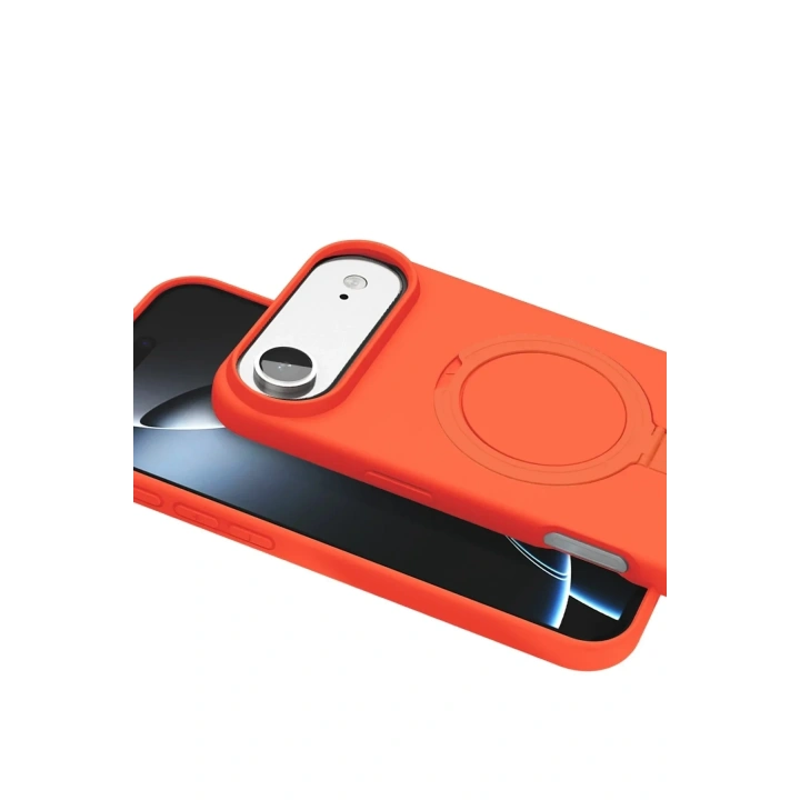 Mey İthalat®   iPhone 17 Air Regal Magsafe Standlı Kapak - Turuncu