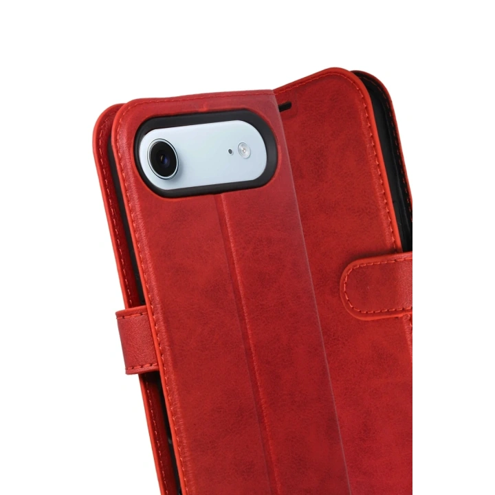 Mey İthalat®   iPhone 17 Air Trend S Plus Kapaklı Kılıf - Kırmızı