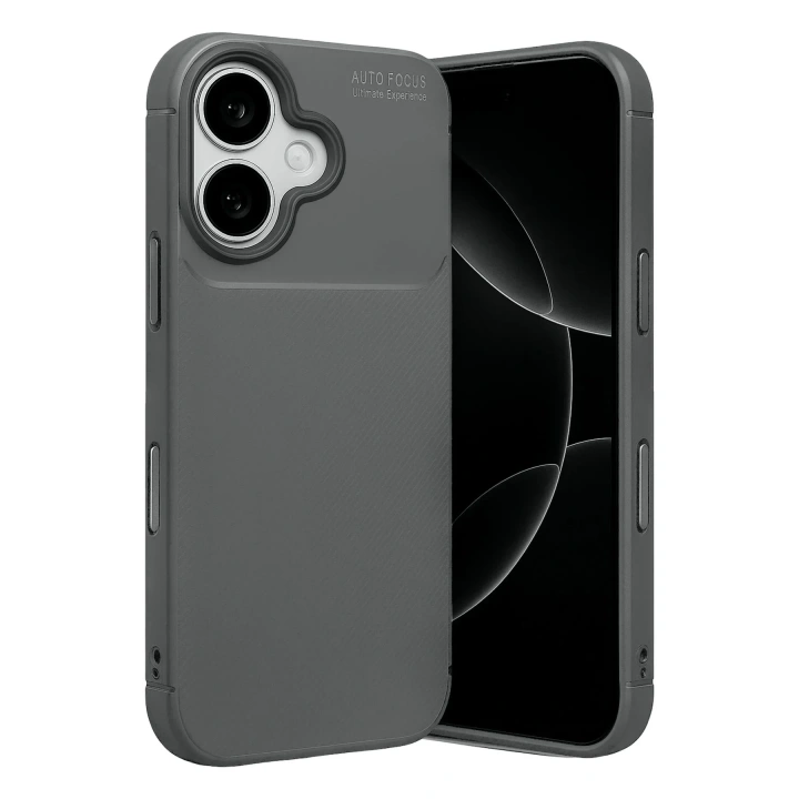 Mey İthalat®   iPhone 17 Auto Focus Karbon Kapak - Gri