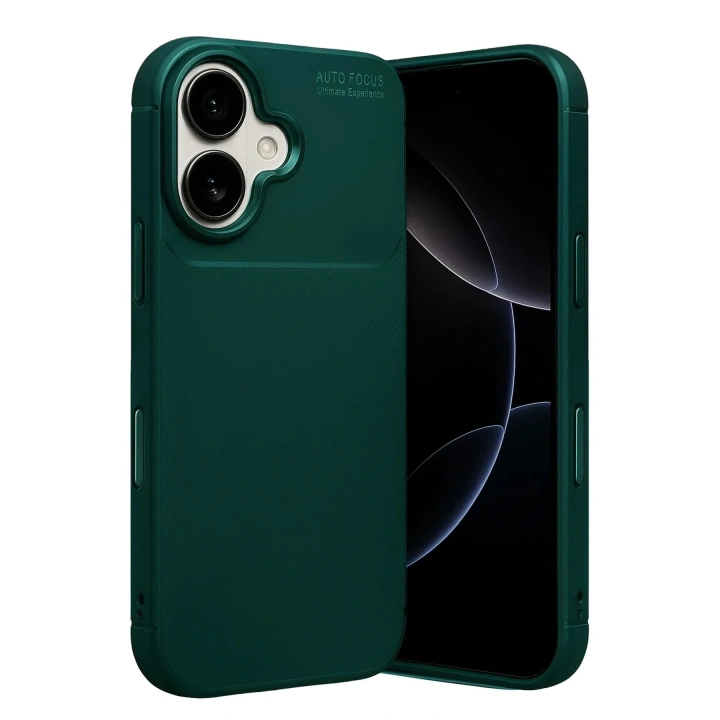 Mey İthalat®   iPhone 17 Auto Focus Karbon Kapak - Koyu Yeşil