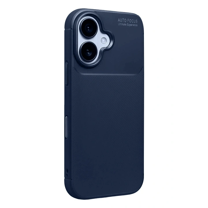 Mey İthalat®   iPhone 17 Auto Focus Karbon Kapak - Lacivert