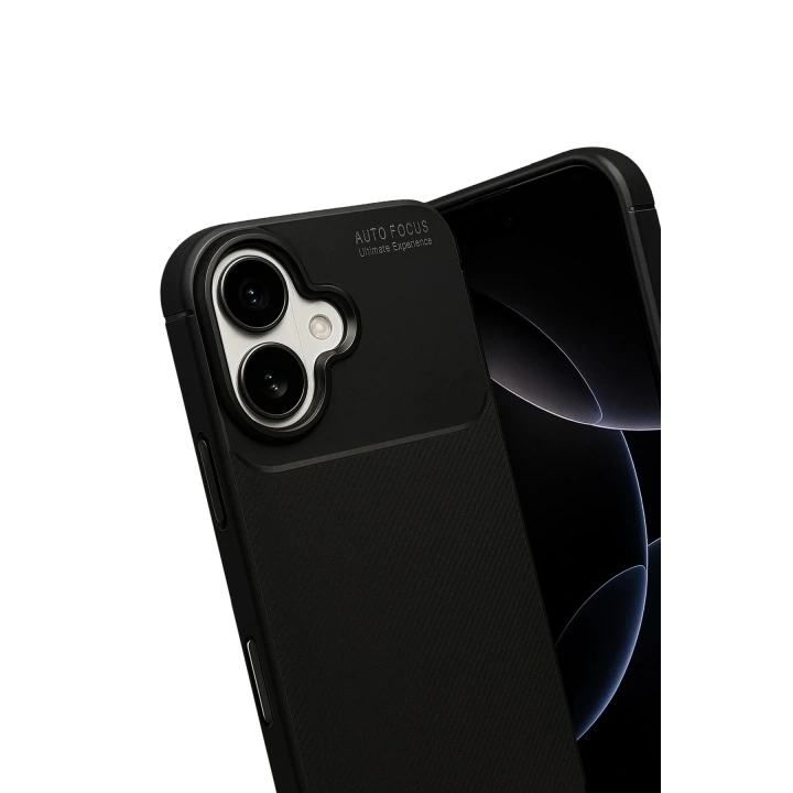 Mey İthalat®   iPhone 17 Auto Focus Karbon Kapak - Siyah