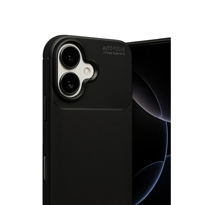 Mey İthalat®   iPhone 17 Auto Focus Karbon Kapak - Siyah