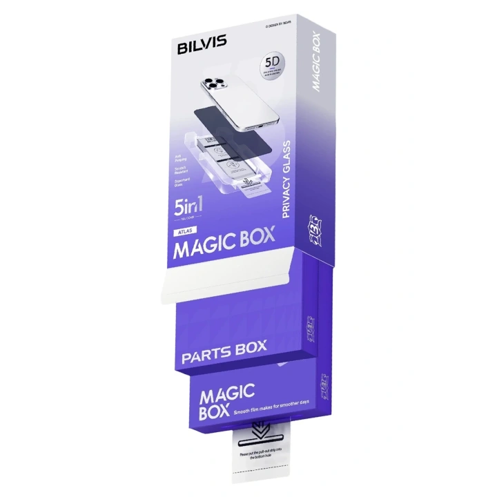 Mey İthalat®   iPhone 17 Bilvis 5in1 5D Magic Hayalet Cam Ekran Koruyucu - Siyah
