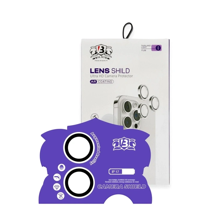 Mey İthalat®   iPhone 17 Bilvis Titan Kamera Lens - Gümüş