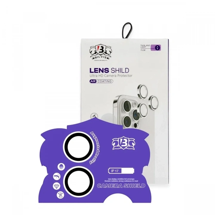 Mey İthalat®   iPhone 17 Bilvis Titan Kamera Lens - Gümüş