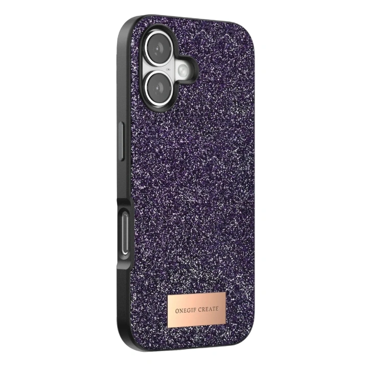 Mey İthalat®   iPhone 17 Bright Simli Kapak - Derin Mor
