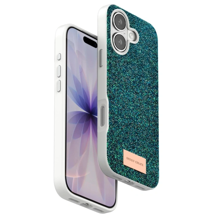 Mey İthalat®   iPhone 17 Bright Simli Kapak - Koyu Yeşil