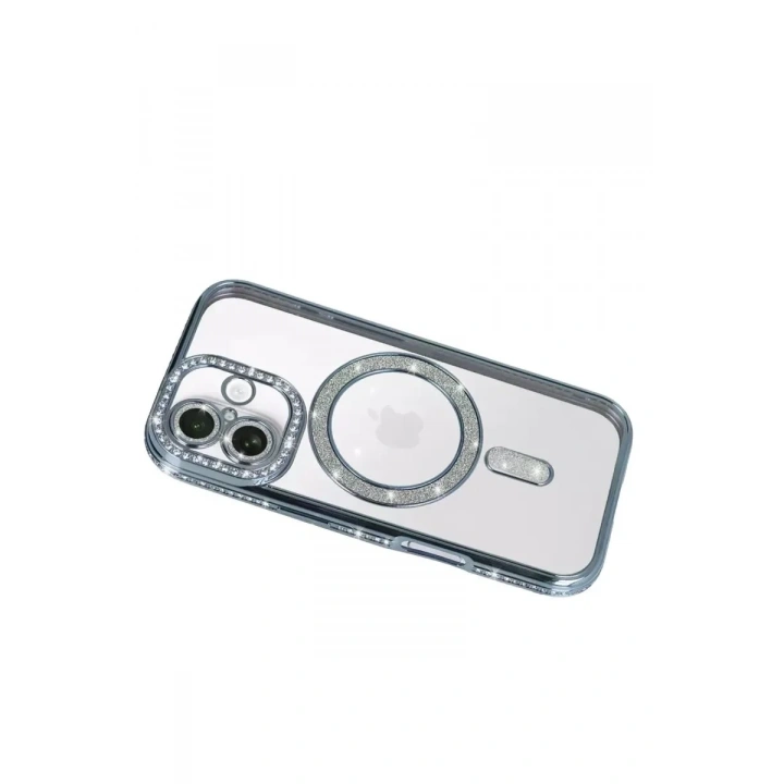 Mey İthalat®   iPhone 17 Joke Simli Magneticsafe Kılıf - Mavi