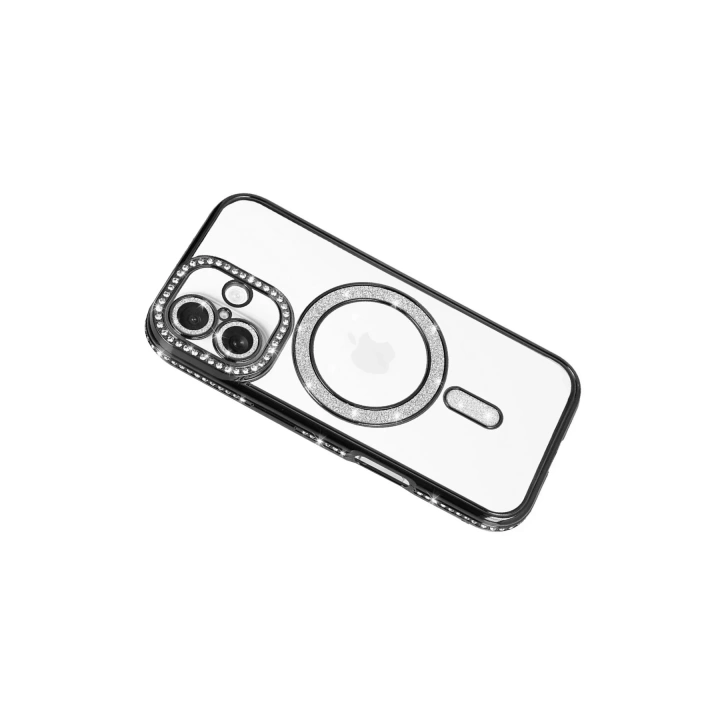 Mey İthalat®   iPhone 17 Joke Simli Magneticsafe Kılıf - Siyah