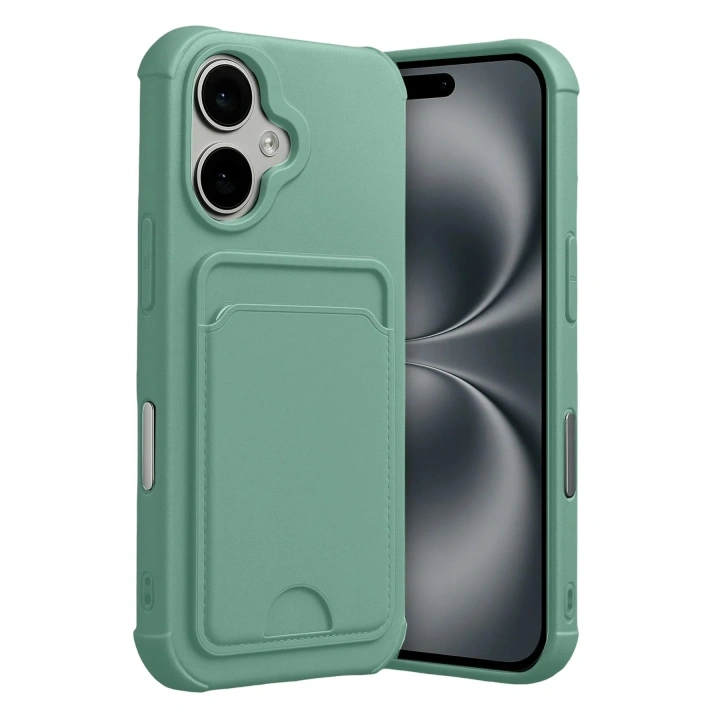 Mey İthalat®   iPhone 17 Kelvin Kartvizitli Silikon - Açık Yeşil