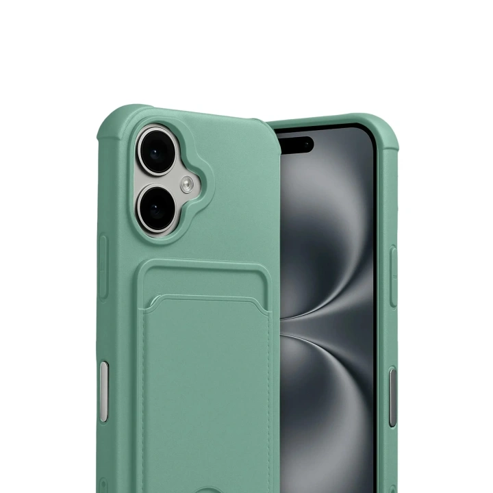 Mey İthalat®   iPhone 17 Kelvin Kartvizitli Silikon - Açık Yeşil