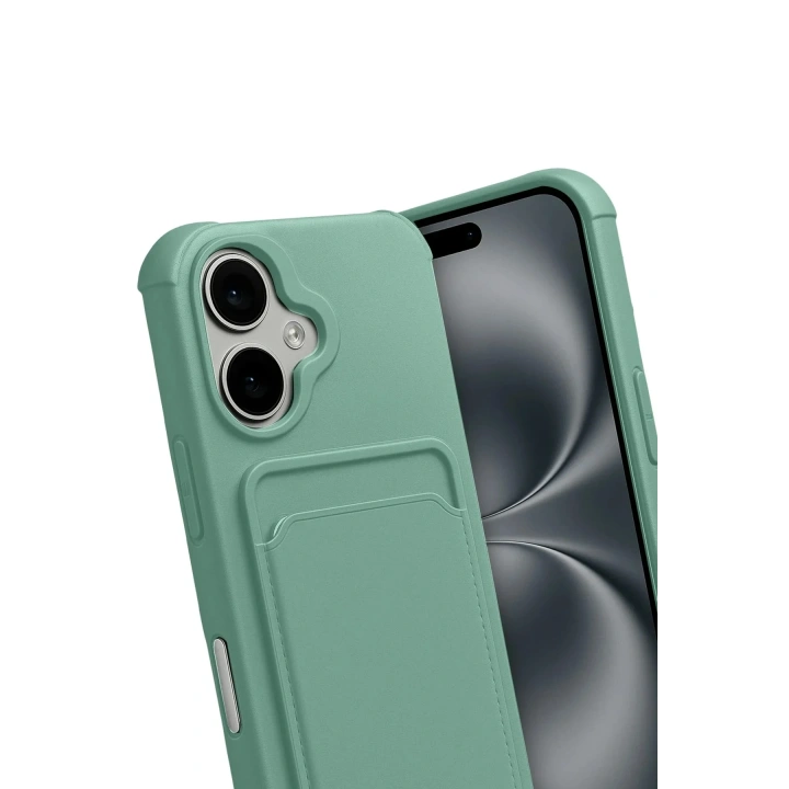 Mey İthalat®   iPhone 17 Kelvin Kartvizitli Silikon - Açık Yeşil