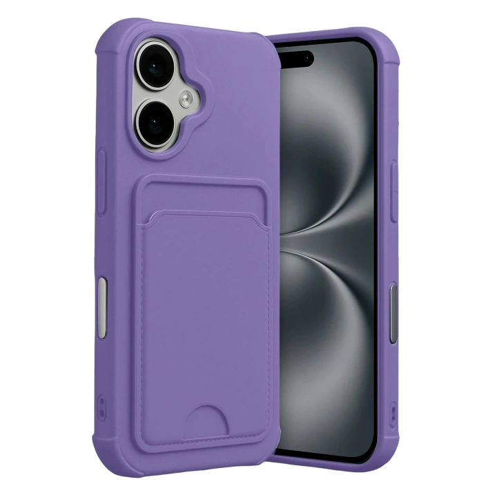 Mey İthalat®   iPhone 17 Kelvin Kartvizitli Silikon - Lila