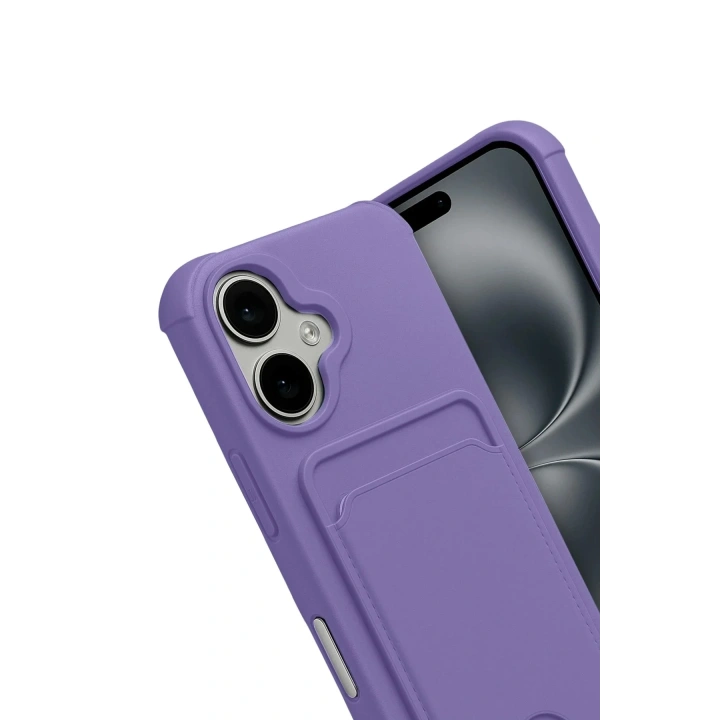 Mey İthalat®   iPhone 17 Kelvin Kartvizitli Silikon - Lila