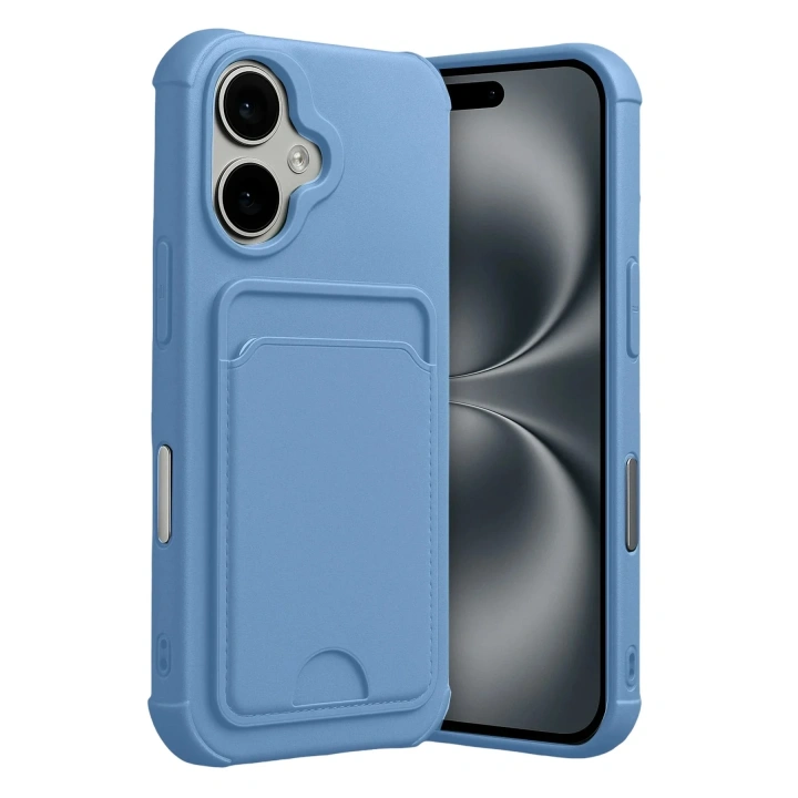 Mey İthalat®   iPhone 17 Kelvin Kartvizitli Silikon - Mavi