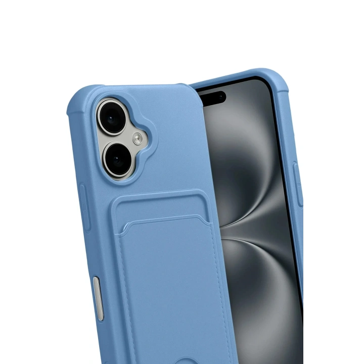 Mey İthalat®   iPhone 17 Kelvin Kartvizitli Silikon - Mavi