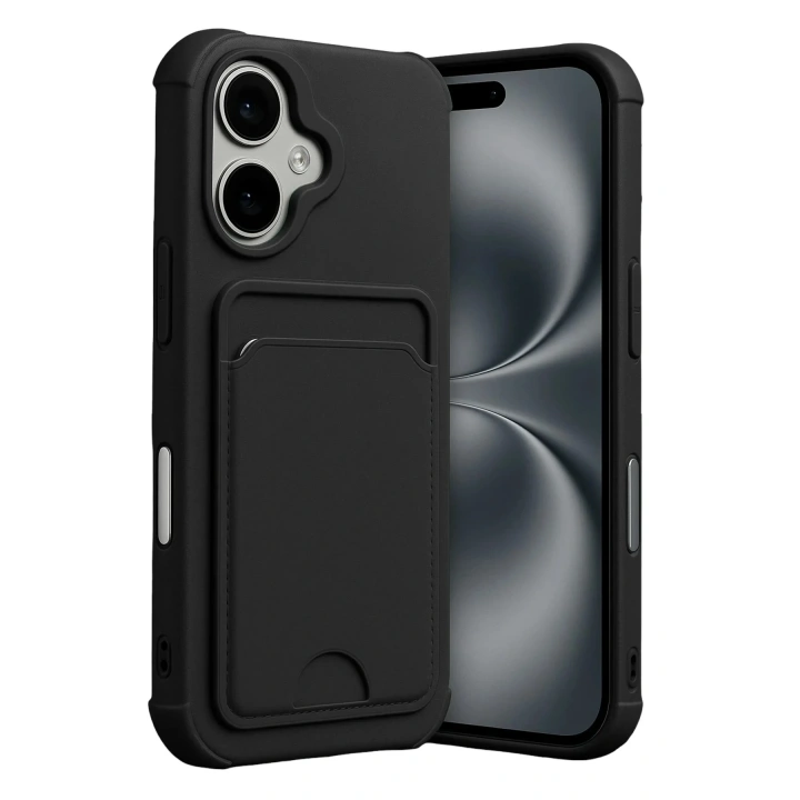 Mey İthalat®   iPhone 17 Kelvin Kartvizitli Silikon - Siyah