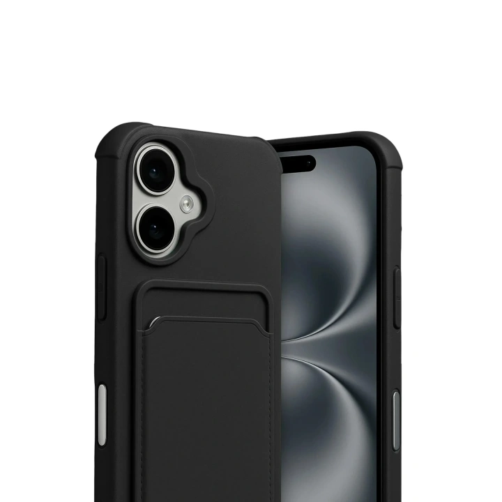 Mey İthalat®   iPhone 17 Kelvin Kartvizitli Silikon - Siyah