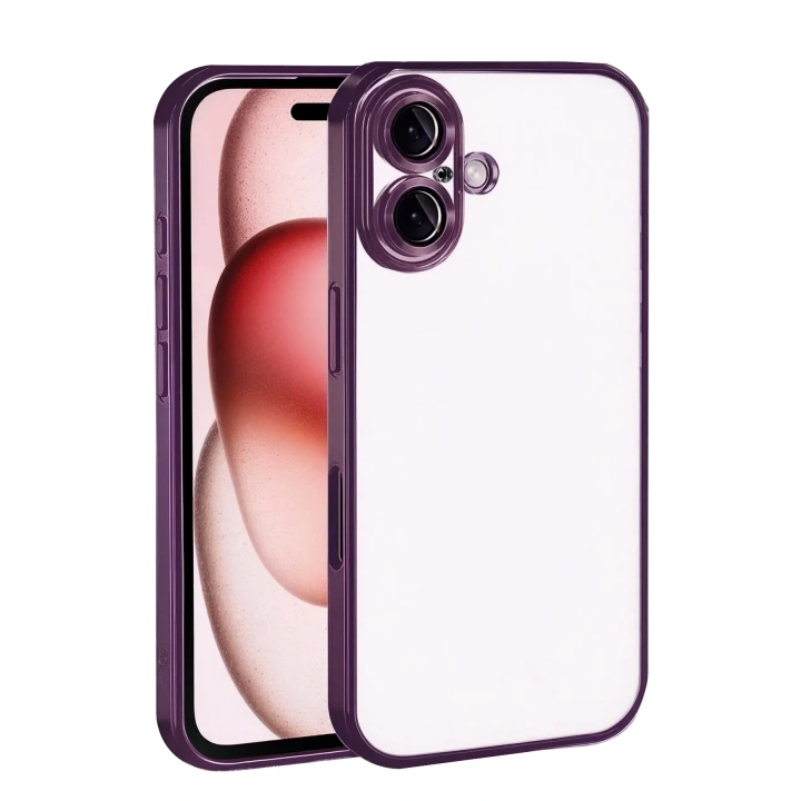 Mey İthalat®   iPhone 17  Lensli Silikon - Açık Mor