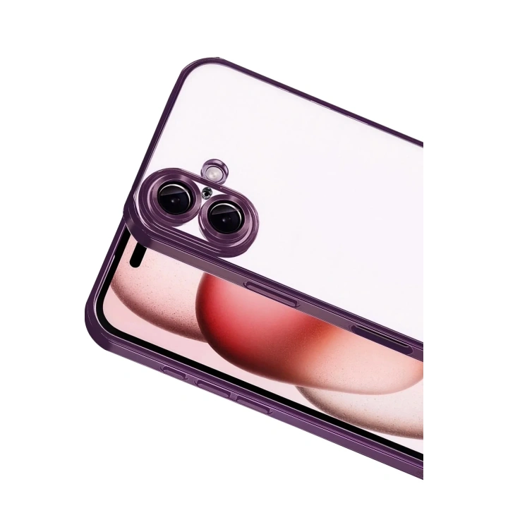 Mey İthalat®   iPhone 17  Lensli Silikon - Açık Mor