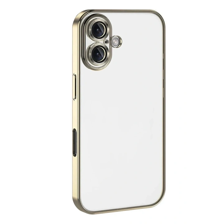 Mey İthalat®   iPhone 17  Lensli Silikon - Gold